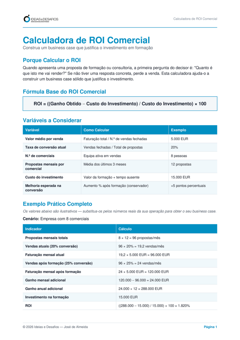 Calculadora de ROI Comercial
