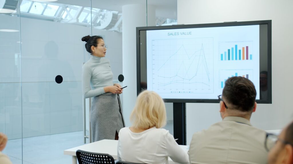 Curso de vendas em sala com equipa comercial