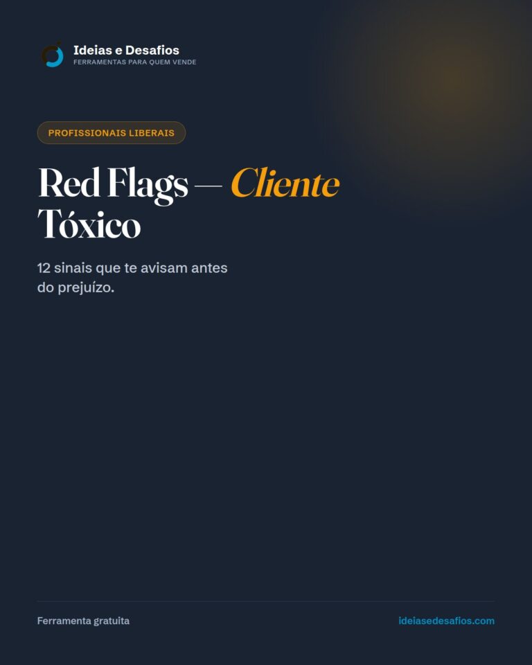 Red Flags de Cliente Tóxico: a Checklist que te Poupa Prejuízos