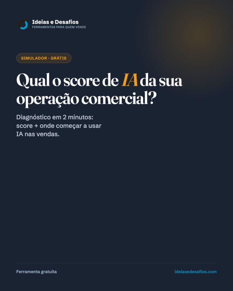 Simulador de Adoção de IA: Qual o Score da Sua Operação Comercial?